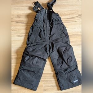 Lands End Girls Boys Size 3T Black Insulated Snow Bibs Kids Ski Sledding..